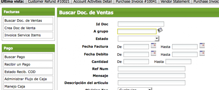 Opentaps Financials Spanish